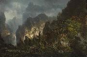 Storm in the mountains Johann Hermann Carmiencke